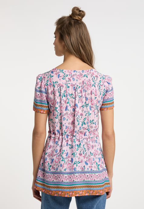 usha kurzarmbluse Damen Rosa Mehrfarbig - Image 4