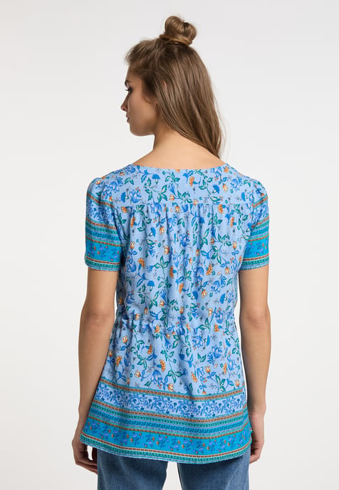 usha kurzarmbluse Damen Hellblau Mehrfarbig - Image 4