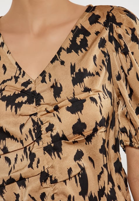 Faina Bluse Damen Kamel Mehrfarbig - Image 3