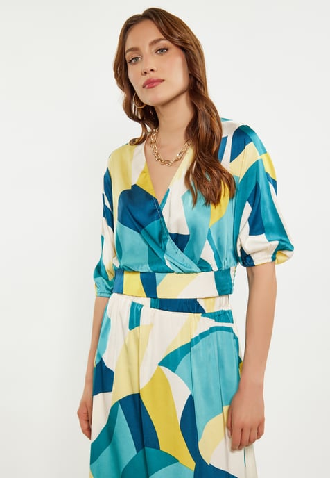 Faina Bluse Damen Blau Mehrfarbig - Image 3