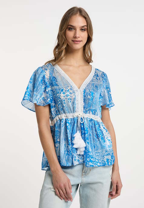 IZIA Bluse Damen blau weiss - Image 3