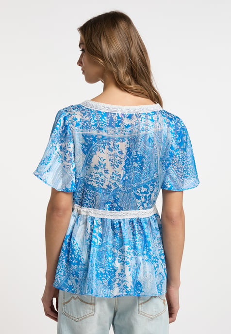IZIA Bluse Damen blau weiss - Image 4
