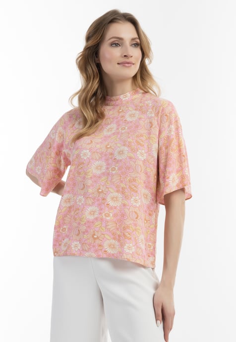 usha kurzarmbluse Damen Rosa Mehrfarbig - Image 3