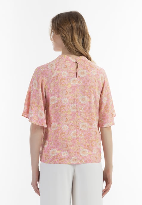 usha kurzarmbluse Damen Rosa Mehrfarbig - Image 4