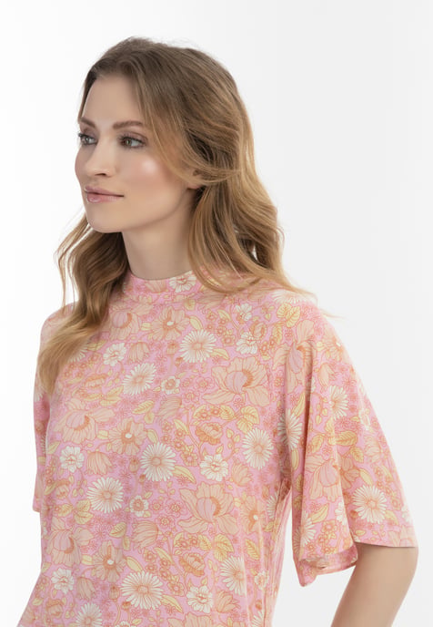 usha kurzarmbluse Damen Rosa Mehrfarbig - Image 5