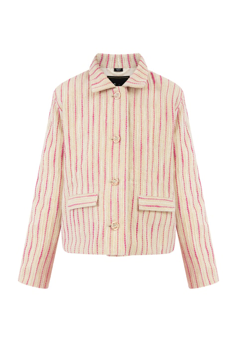 Faina Blazerjacke Mädchen Rosa Wollweisser Streifen - Image 1
