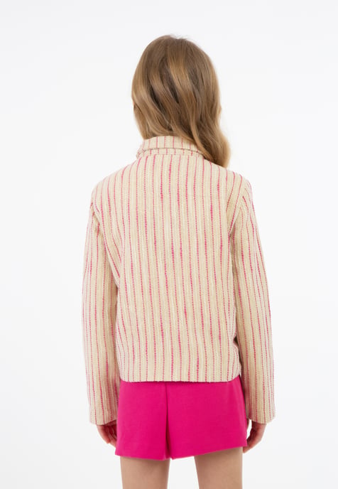 Faina Blazerjacke Mädchen Rosa Wollweisser Streifen - Image 4