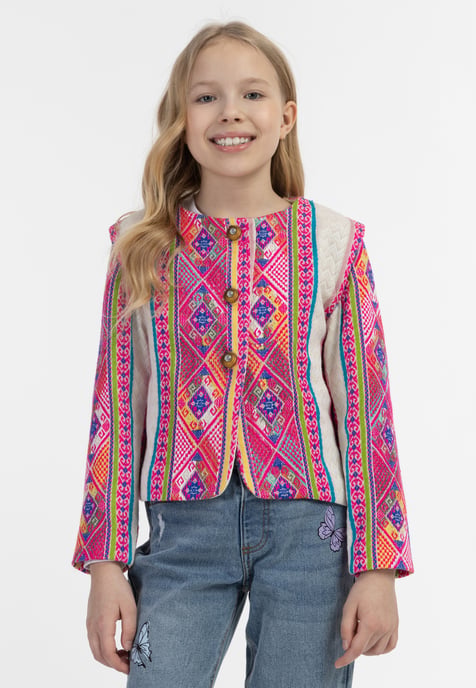 IZIA Jacke Mädchen Mehrfarbiges Pinkes Ethnomuster - Image 3