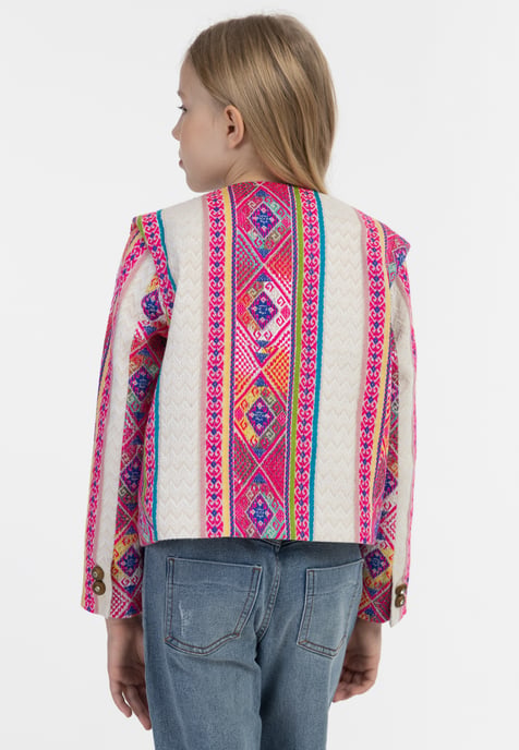 IZIA Jacke Mädchen Mehrfarbiges Pinkes Ethnomuster - Image 4