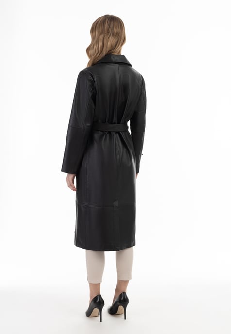 Faina Ledermantel Damen schwarz - Image 3