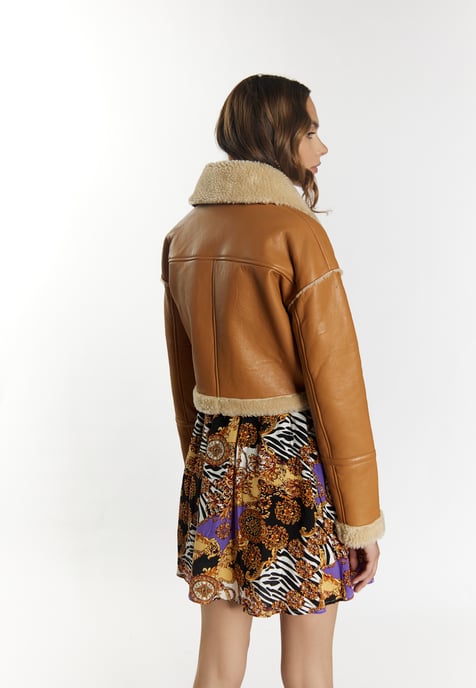 Faina Lederjacke Damen Cognac - Image 4