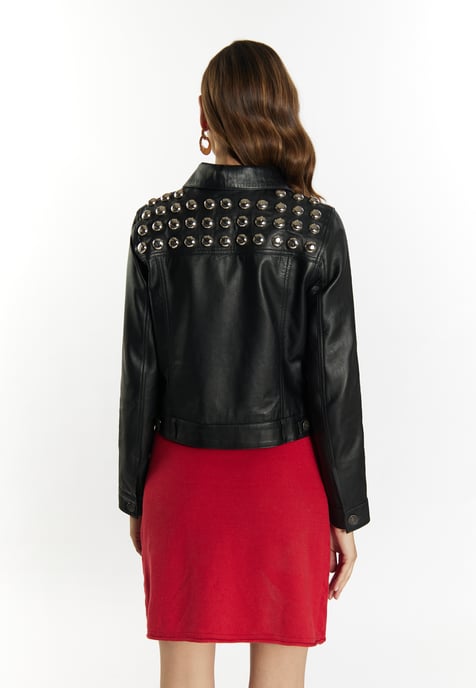 Faina Lederjacke Damen schwarz - Image 4