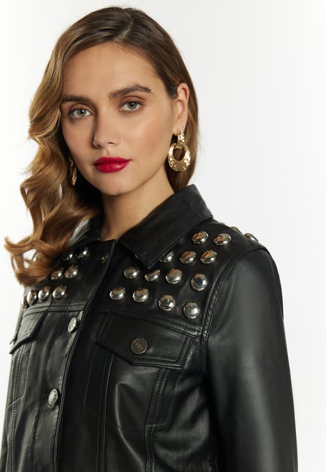 Faina Lederjacke Damen schwarz - Image 5