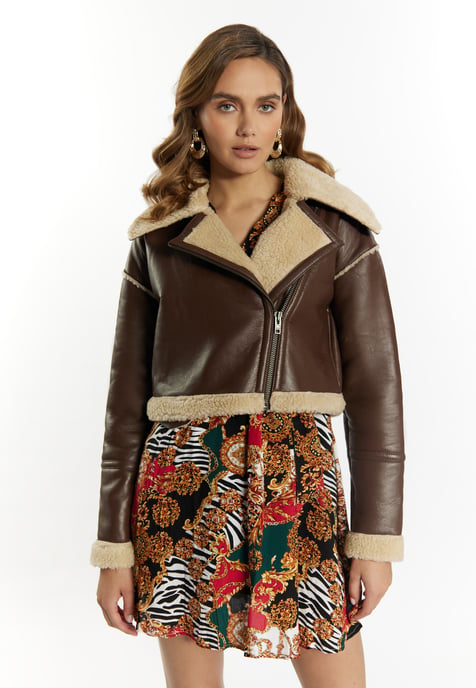 Faina Lederjacke Damen braun - Image 3