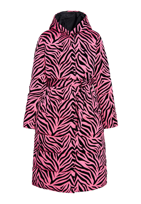 Faina Langer Steppmantel Damen Rosa Zebra - Image 1