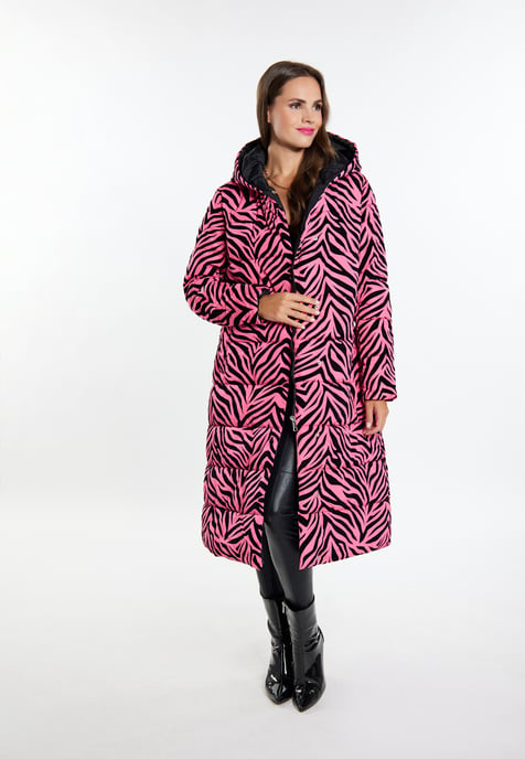 Faina Langer Steppmantel Damen Rosa Zebra - Image 2