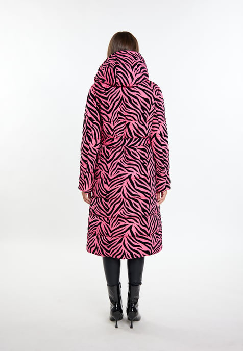 Faina Langer Steppmantel Damen Rosa Zebra - Image 3