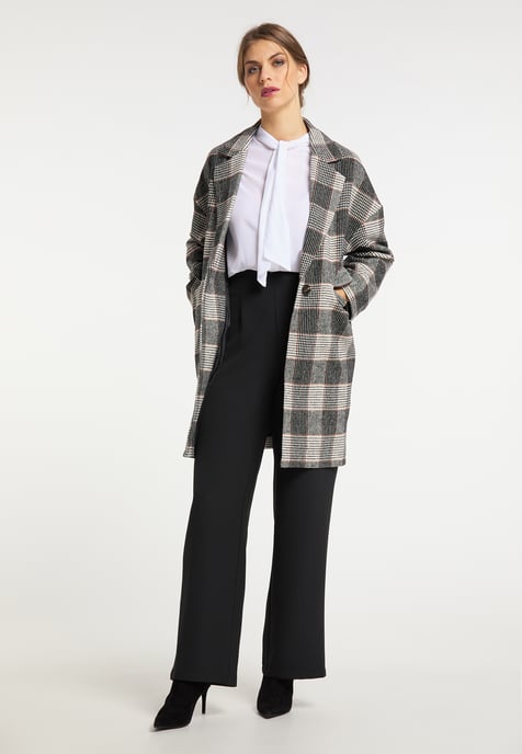 usha Glencheck Mantel Damen Weiss Kariert - Image 2