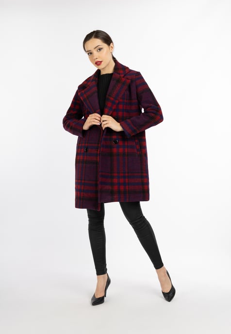 Faina Mantel Damen Rot Karriert - Image 2