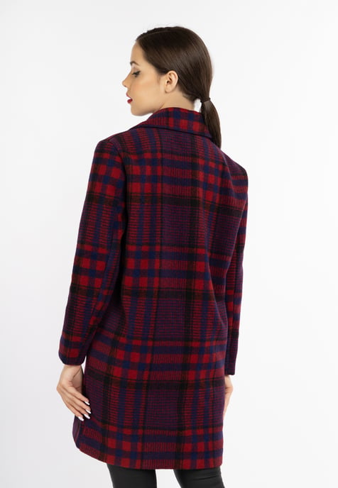 Faina Mantel Damen Rot Karriert - Image 4