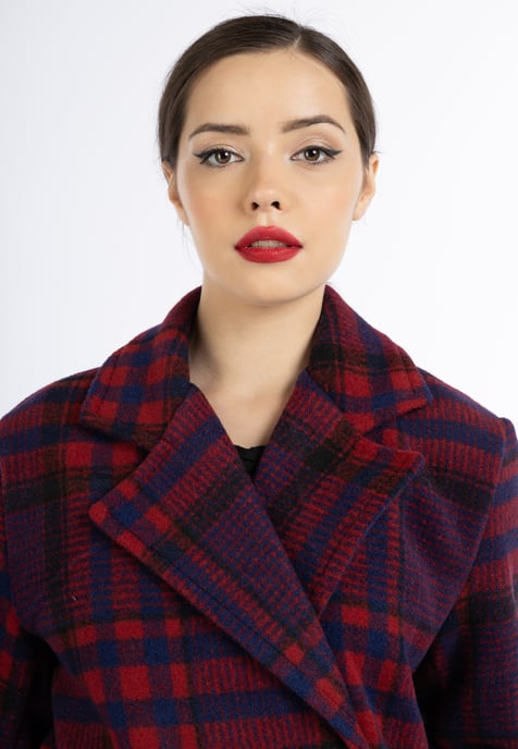 Faina Mantel Damen Rot Karriert - Image 5