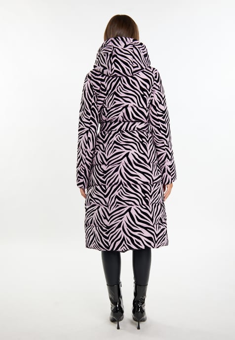 Faina Langer Steppmantel Damen Lila Zebra - Image 3