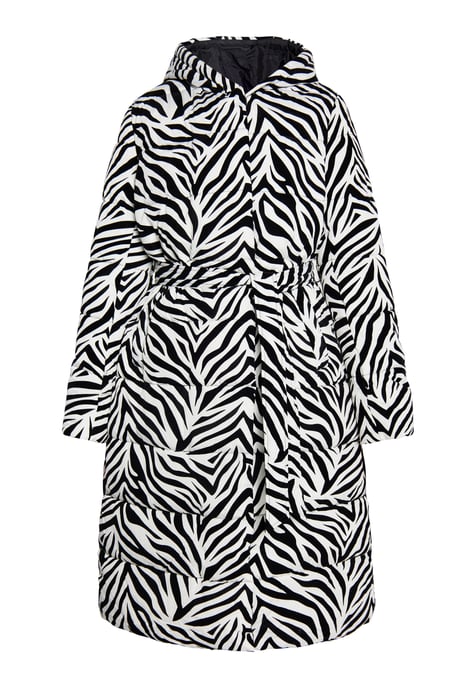Faina Langer Steppmantel Damen Weiss Zebra - Image 1