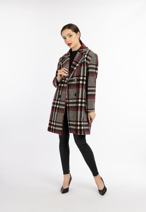 Faina Mantel Damen Weiss Karriert - Image 2