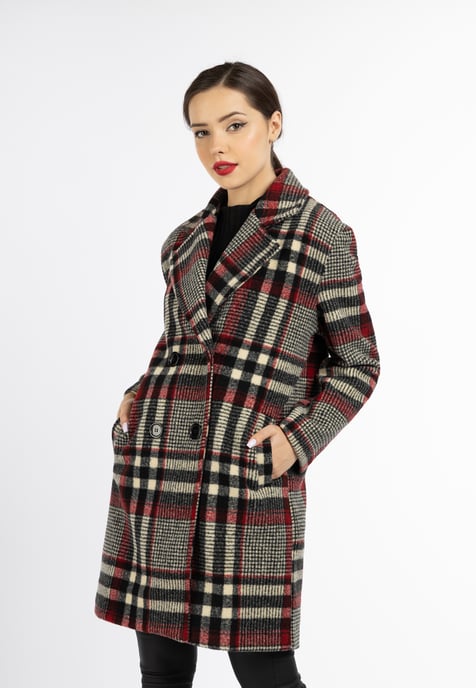 Faina Mantel Damen Weiss Karriert - Image 3