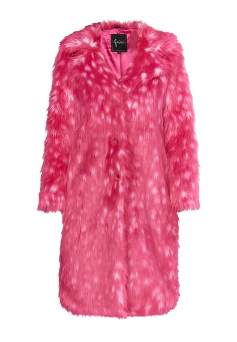 Faina Mantel aus Kunstfell Damen rosa weiss - Image 1