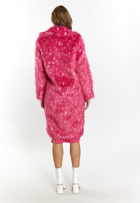 Faina Mantel aus Kunstfell Damen rosa weiss - Image 3