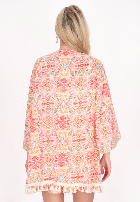 IZIA Kimono Damen Rosa Mehrfarbig - Image 4