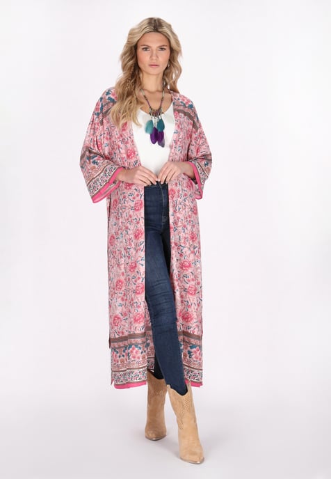 usha Kimono Frauen hellrosa mehrfarbig - Image 2