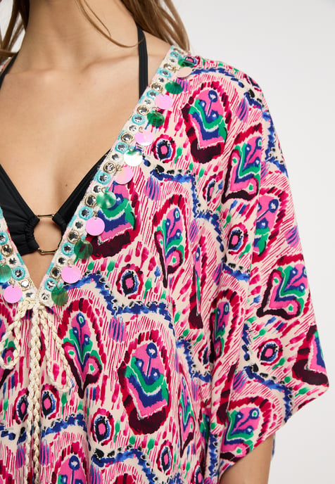 IZIA Kimono Damen Rosa Mehrfarbig - Image 5