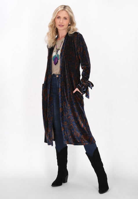 usha Kimono Frauen blau mehrfarbig - Image 3
