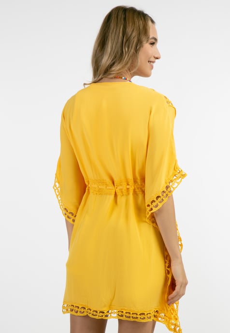IZIA Kimono mit Lochspitze Damen gelb - Image 4