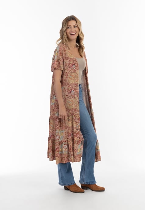 usha Kimono Damen Bordeaux Mehrfarbig - Image 4