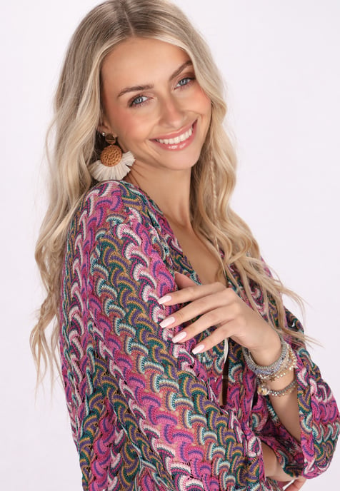 IZIA Kimono Damen Rosa Mehrfarbig - Image 5
