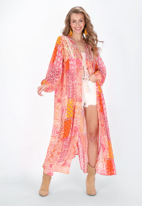 IZIA Kimono Frauen orange mehrfarbig - Image 2