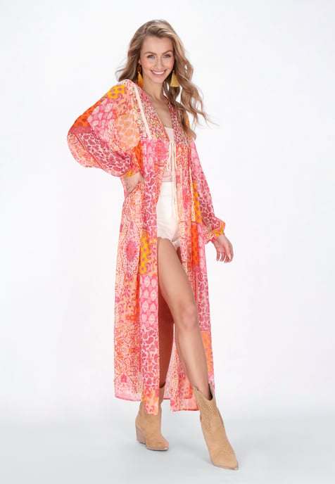 IZIA Kimono Frauen orange mehrfarbig - Image 3