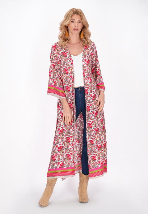 usha Kimono Frauen rot mehrfarbig - Image 2