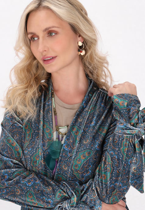 usha Kimono Frauen blau mehrfarbig - Image 5