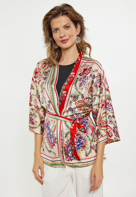 usha Kimono Damen Orange Mehrfarbig - Image 3