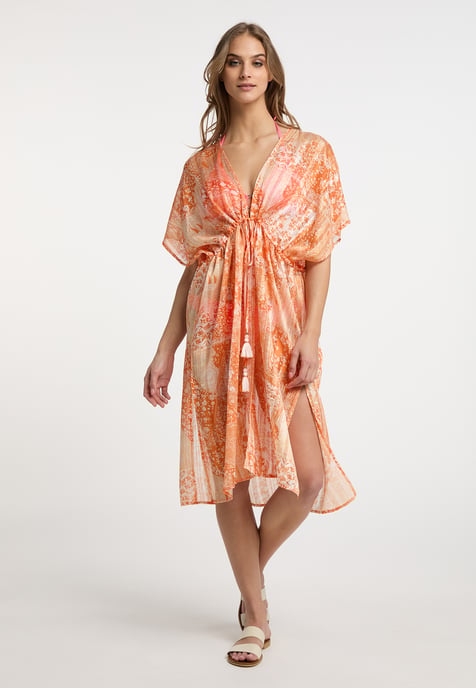 IZIA Kimono Damen Orange Weiss - Image 2