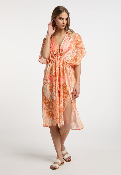 IZIA Kimono Damen Orange Weiss - Image 3