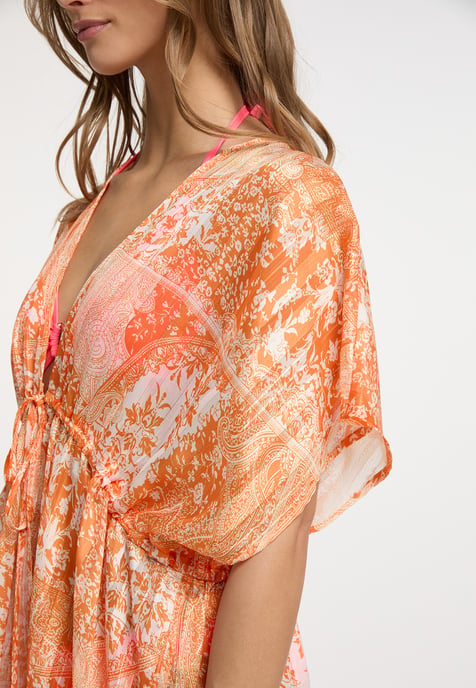 IZIA Kimono Damen Orange Weiss - Image 5