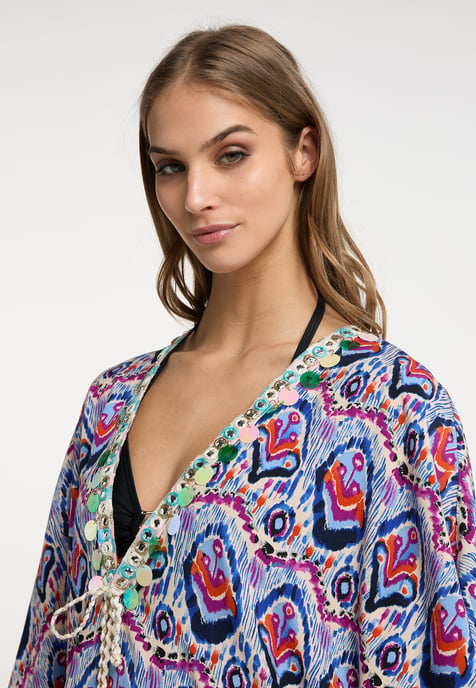 IZIA Kimono Damen Blau Mehrfarbig - Image 5