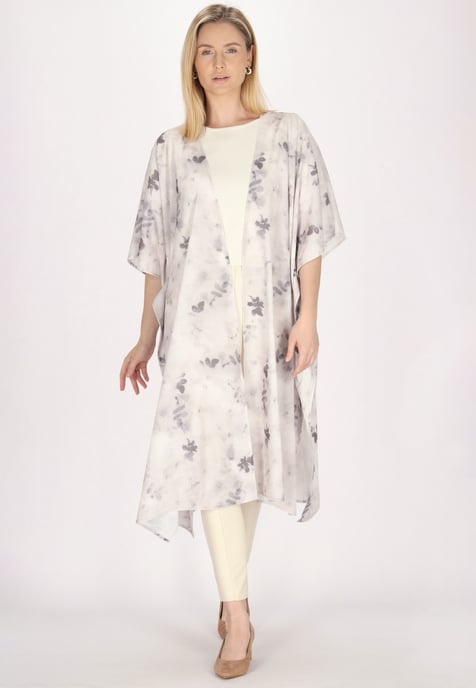 usha Kimono Damen Grau Mehrfarbig - Image 3