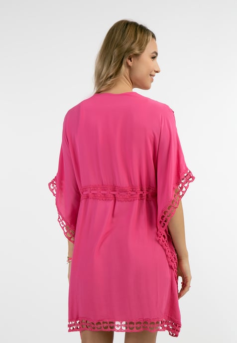 IZIA Kimono mit Lochspitze Damen Rosa - Image 4
