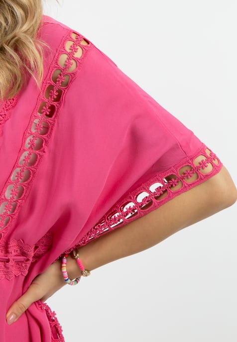IZIA Kimono mit Lochspitze Damen Rosa - Image 5